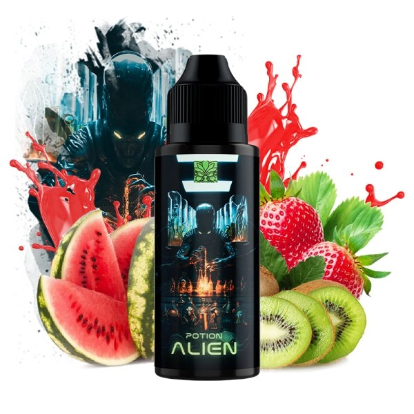 POTION ALIEN (PASTÈQUE/FRAISE/KIWI) 0MG 100ML - TRIBAL FORCE
