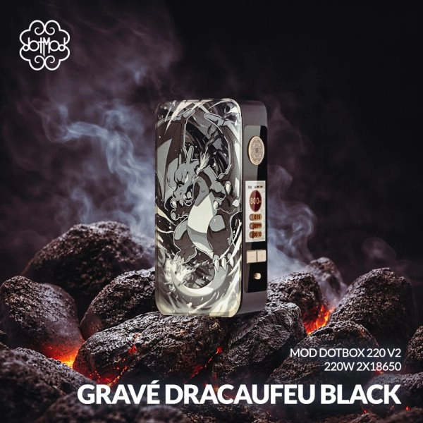 MOD DOTBOX 220 V2 220W 2X18650 GRAVÉ DRACAUFEU - DOTMOD