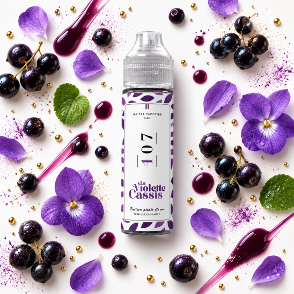 N°407 LA VIOLETTE CASSIS 0MG 50ML - MAÎTRE VAPOTIER