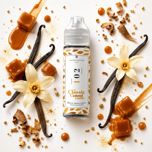 N°102 LE CLASSIC CARAMEL VANILLE 0MG 50ML - MAÎTRE VAPOTIER
