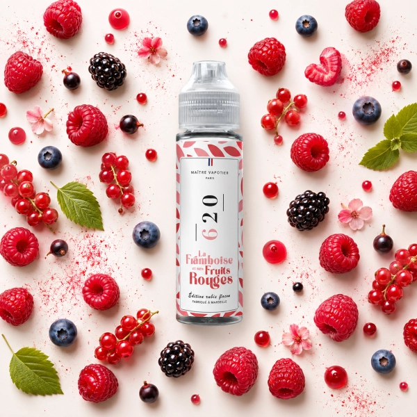 N°620 LA FRAMBOISE ET SES FRUITS ROUGES 0MG 50ML - MAÎTRE VAPOTIER