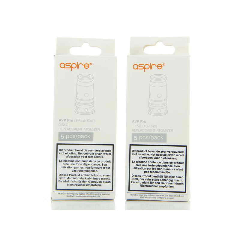 PACK DE 5 RÉSISTANCES AVP PRO ASPIRE (0,65ohm)