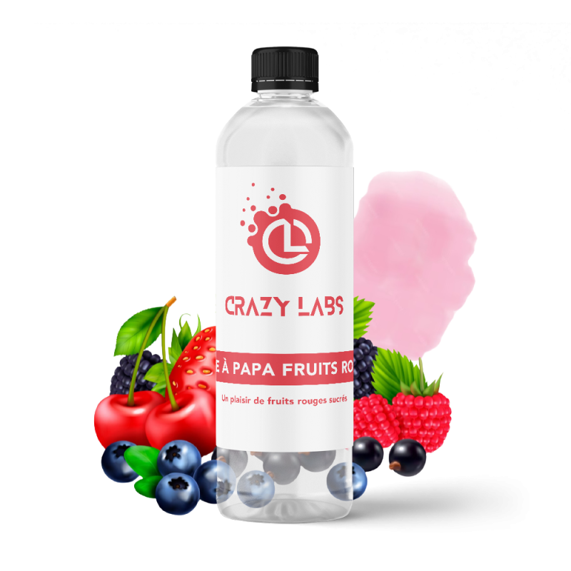 BARBE À PAPA FRUITS ROUGES - 1 LITRE - CRAZY LABS