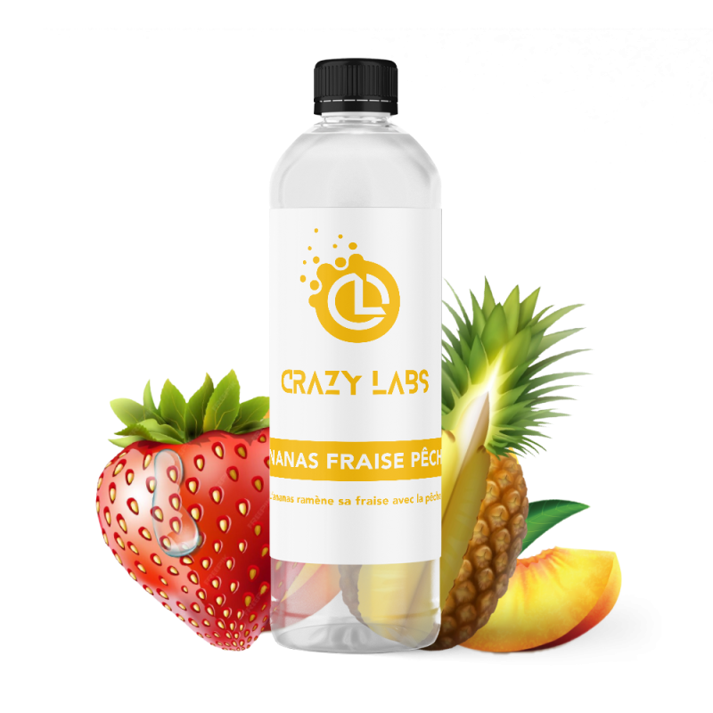ANANAS FRAISE PÊCHE - 1 LITRE - CRAZY LABS