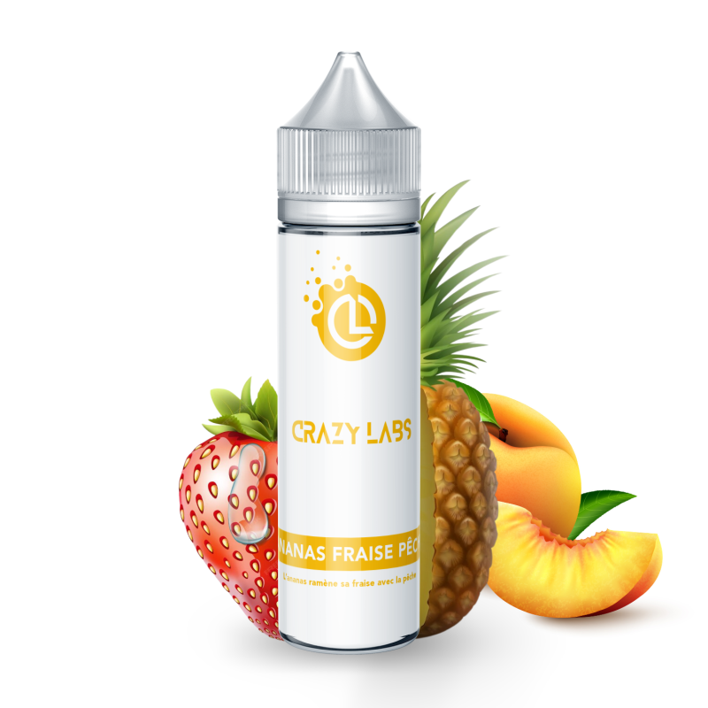 ANANAS FRAISE PÊCHE - 50ML - CRAZY LABS