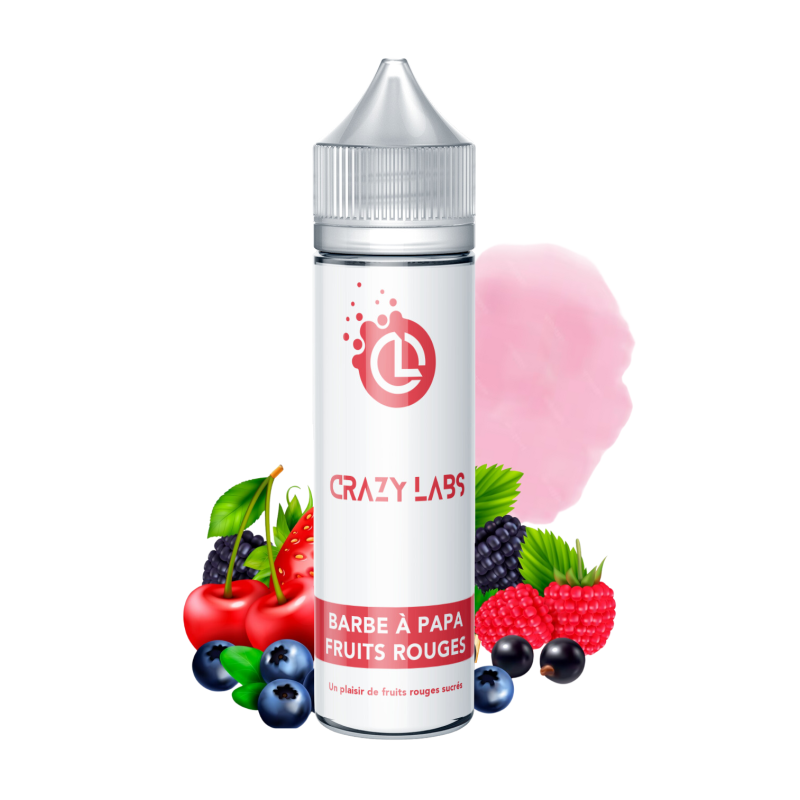 BARBE À PAPA FRUITS ROUGES - 50ML - CRAZY LABS