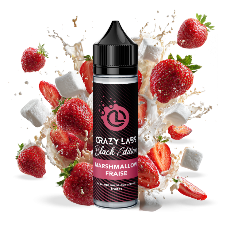 MARSHMALLOW FRAISE - 50ML - CRAZY LABS BLACK EDITION