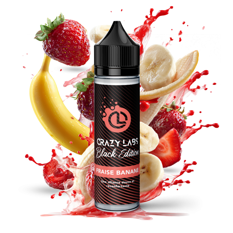 FRAISE BANANE - 50ML - CRAZY LABS BLACK EDITION